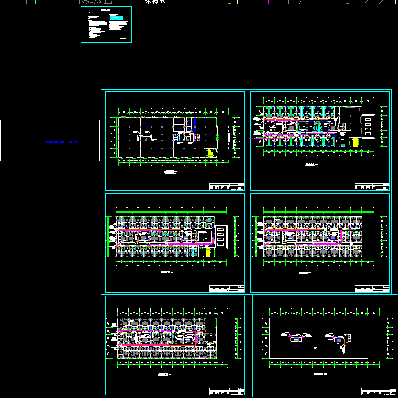 13688平米5层酒店防排烟CAD施工图纸_消防控制中心_火灾探测器 - 1