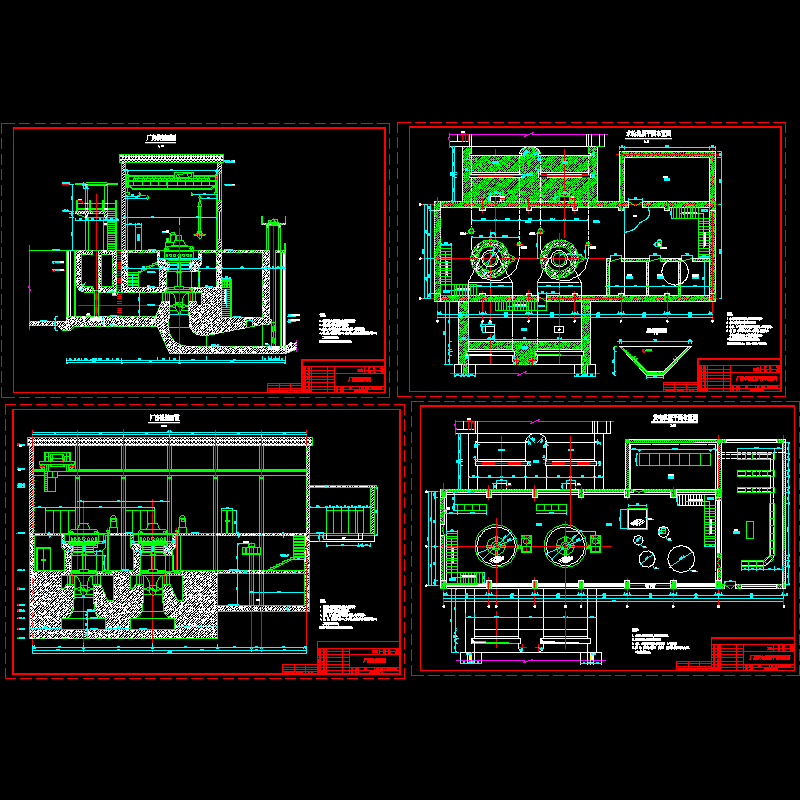一套一级水电站厂房水工可研设计CAD图纸 - 1