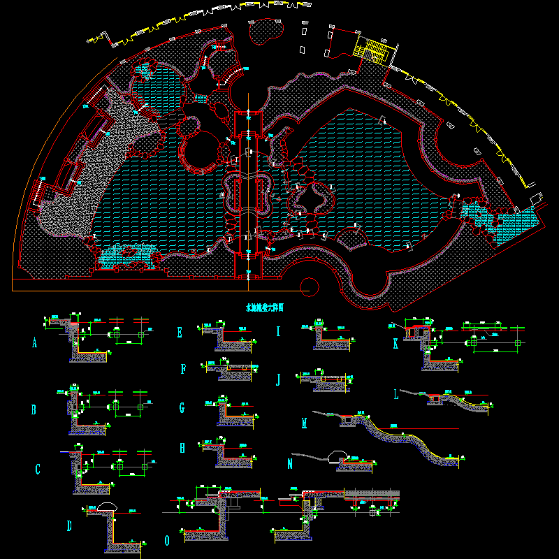 特色水池设计CAD图纸 - 1