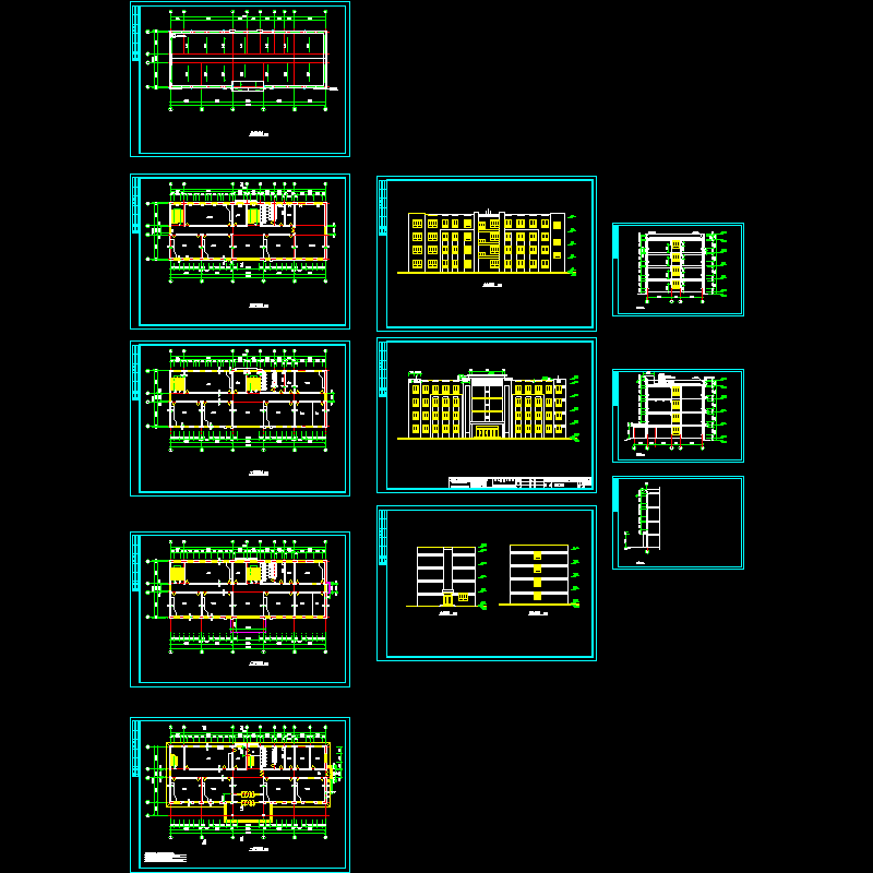 现代风格小学教学楼建筑施工CAD图纸，共11张.dwg - 1