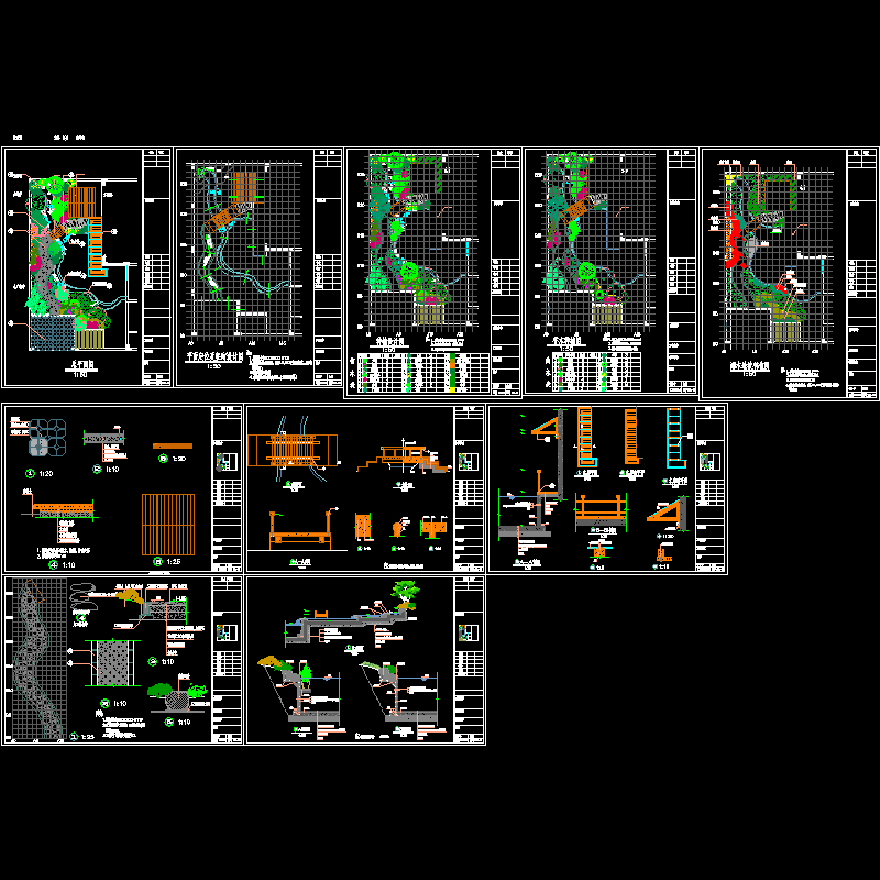 别墅园林绿化施工全套图（11页图纸）.dwg - 1