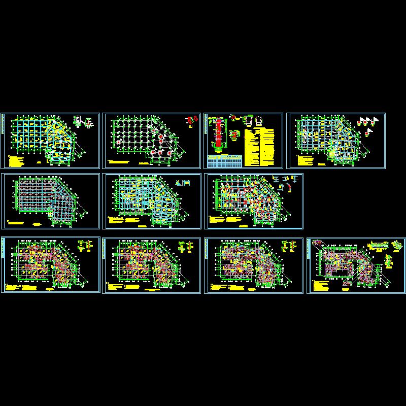 7层底框部分住宅楼结构设计CAD施工图纸（桩基础）.dwg - 1