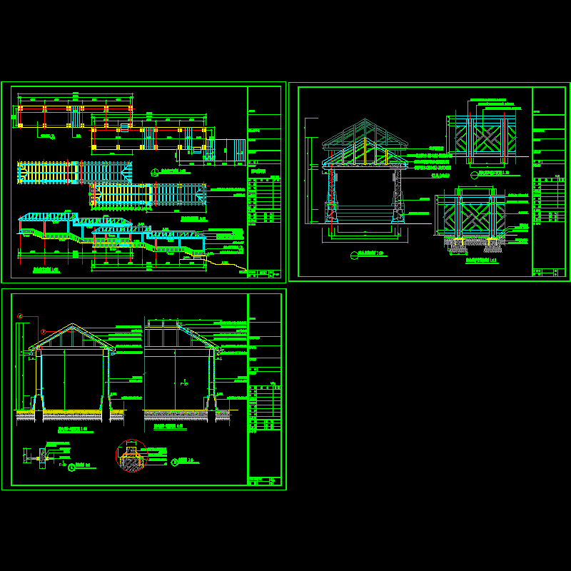 爬山廊施工CAD图纸 - 1