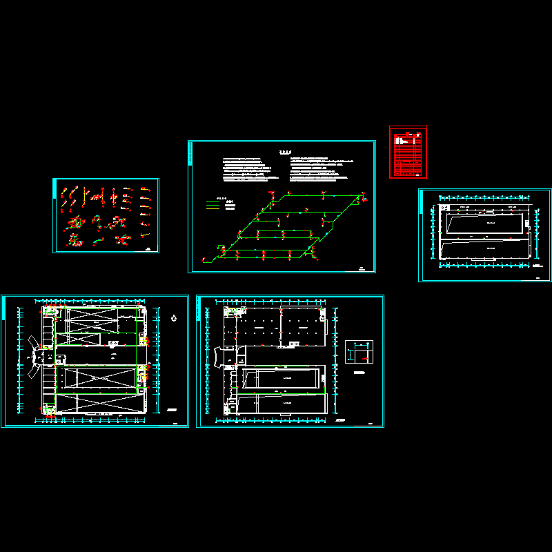 两层车间给排水设计cad图纸和消火栓给水系统图,管道图例 - 1