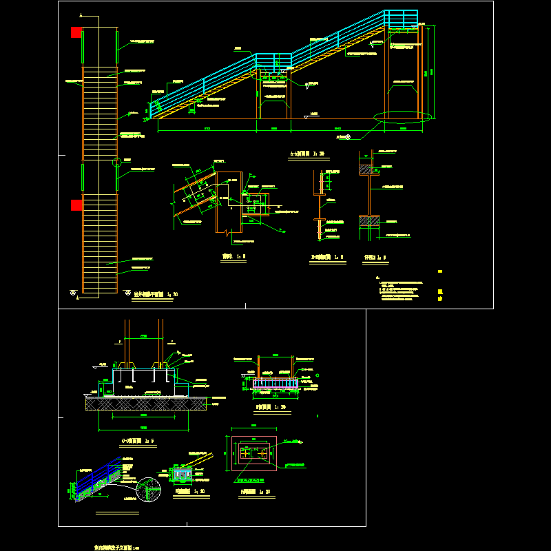 钢楼梯结构设计节点构造CAD详图纸.dwg - 1