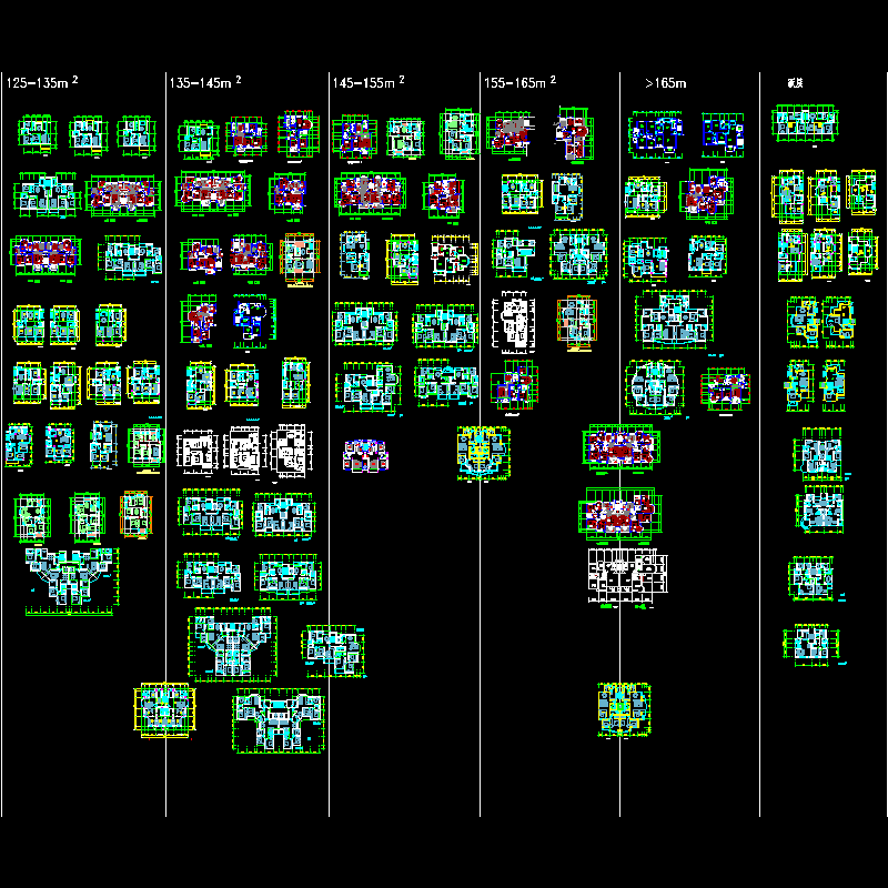 九十八个住宅平面户型方案.dwg - 1