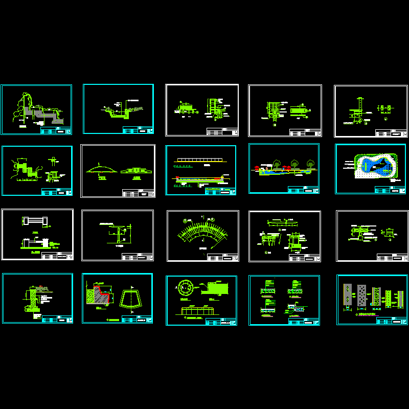 一套小区景观施工CAD图纸 - 1