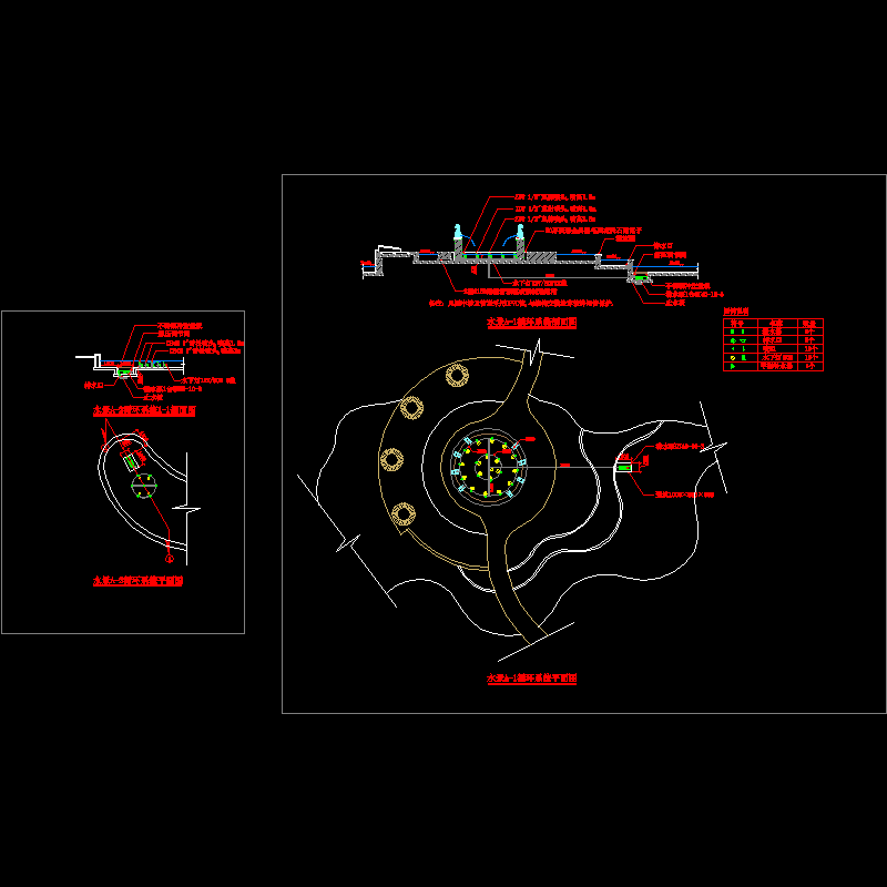 一套旱喷泉CAD施工图纸 - 1