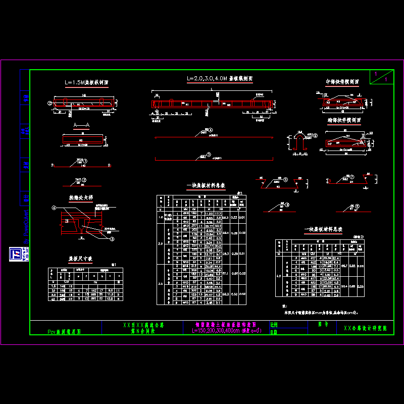 钢筋混凝土板涵盖板构造图(l=150-200-300-400cm-斜度=0).dwg