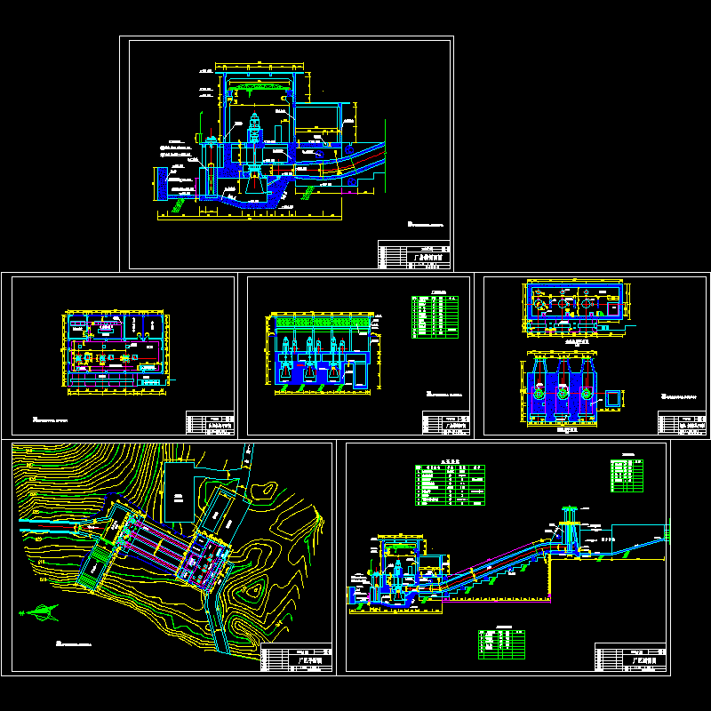 一套水电站设计CAD图纸，共6张 - 1