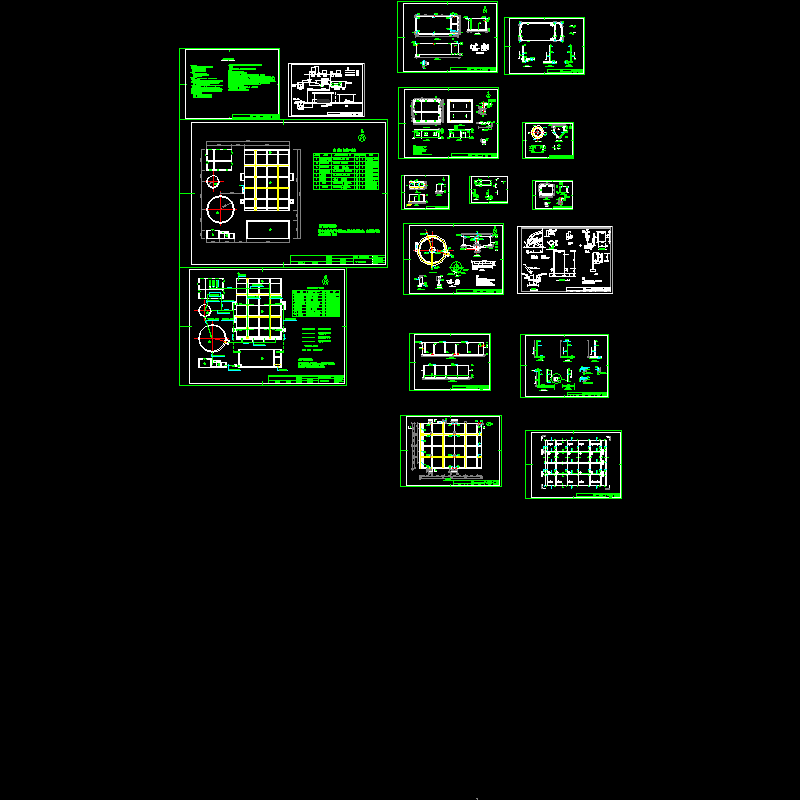 氮肥厂污水处理设计CAD施工图纸.dwg - 1