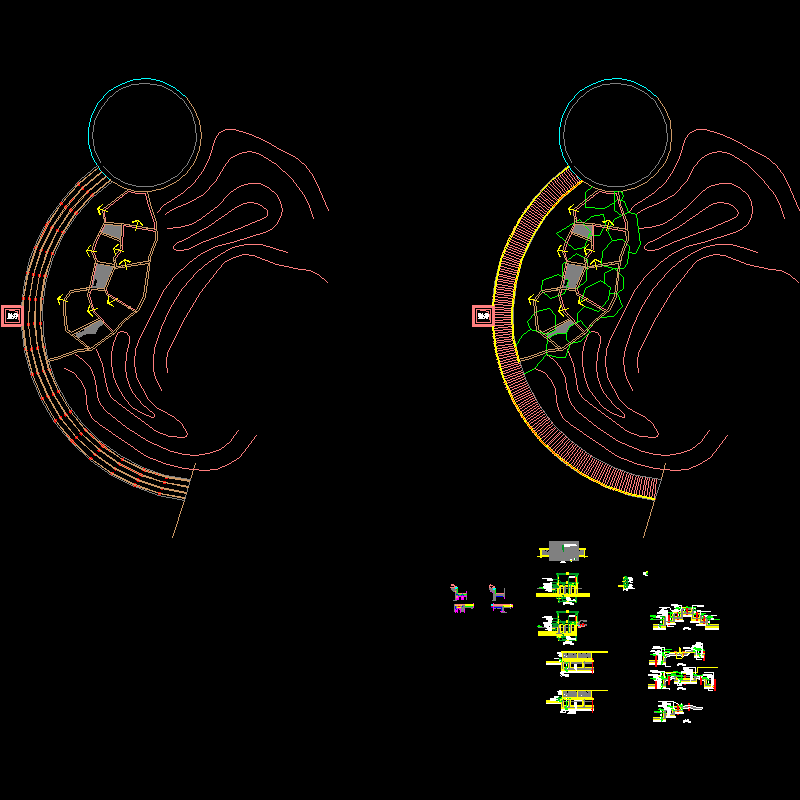 景观节点假山木桥做法CAD详图纸(桥栏杆).dwg - 1