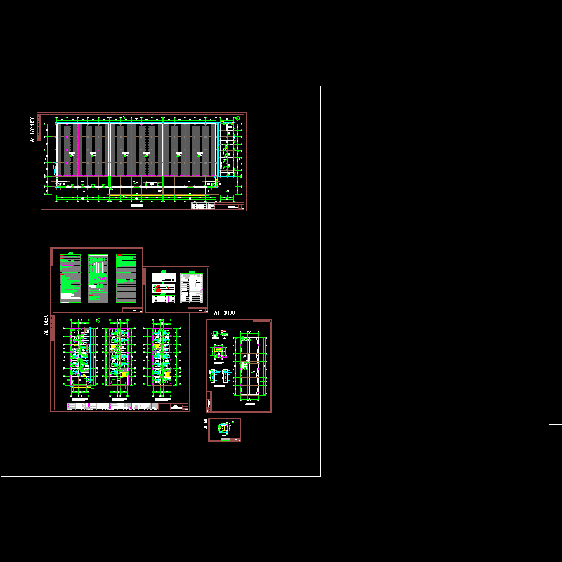 3层办公楼空调通风平面图（6页CAD图纸）(dwg) - 1