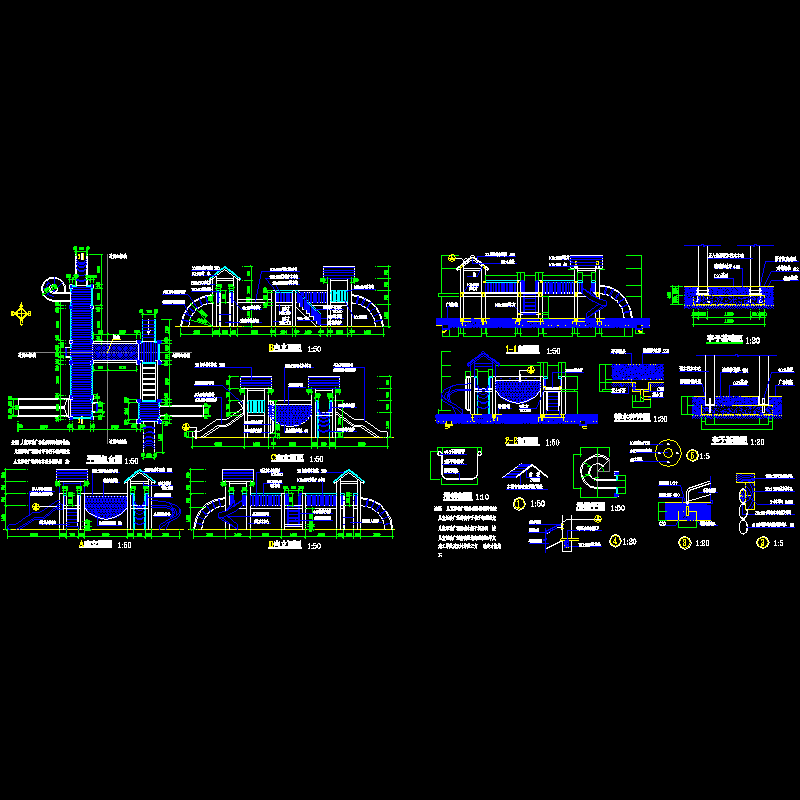 儿童游乐场详细CAD施工图纸 - 1