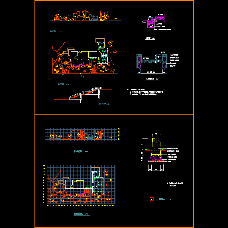 假山施工CAD图纸（放线定位图纸） - 1