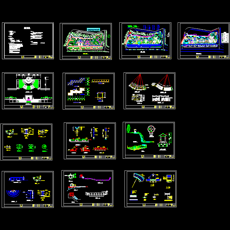 小区景观全套设计CAD图纸 - 1