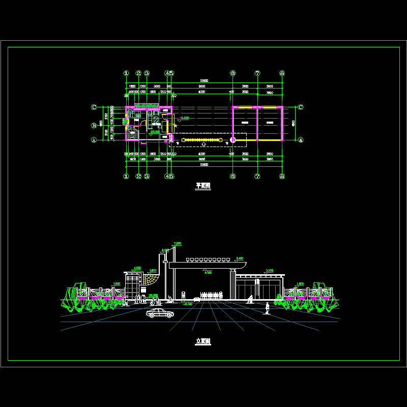 学校大门建筑设计方案.dwg - 1