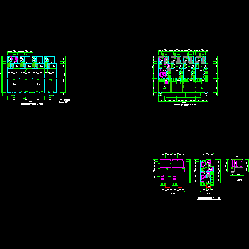 3层联排别墅户型平面图纸（270平方米）.dwg - 1