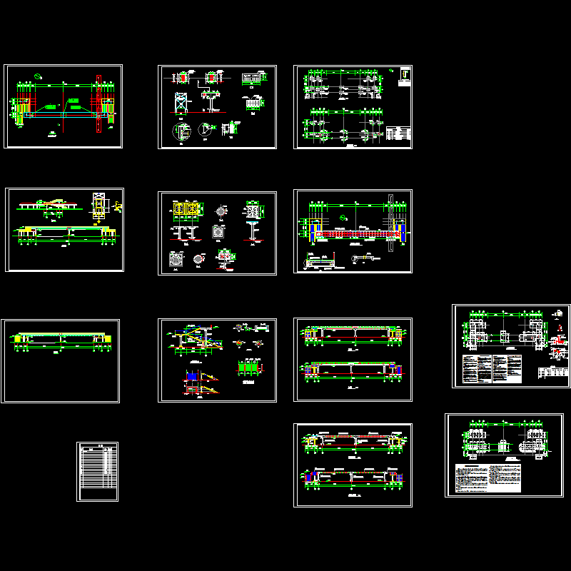 人行天桥结构图全套图纸.dwg - 1