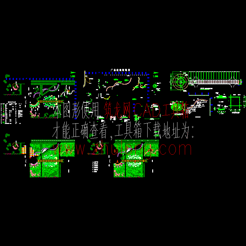 广场绿化景观改造CAD图纸（5页CAD图纸） - 1