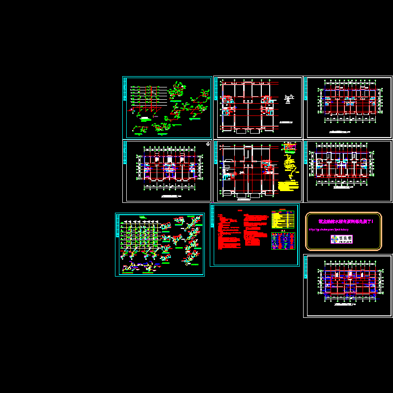 小区6层住宅楼给排水设计cad施工图纸和生活污水系统图 - 1