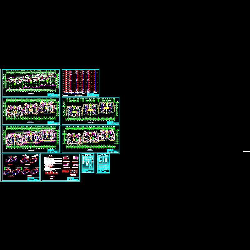 16000平米11层公寓采暖CAD施工图纸.dwg - 1