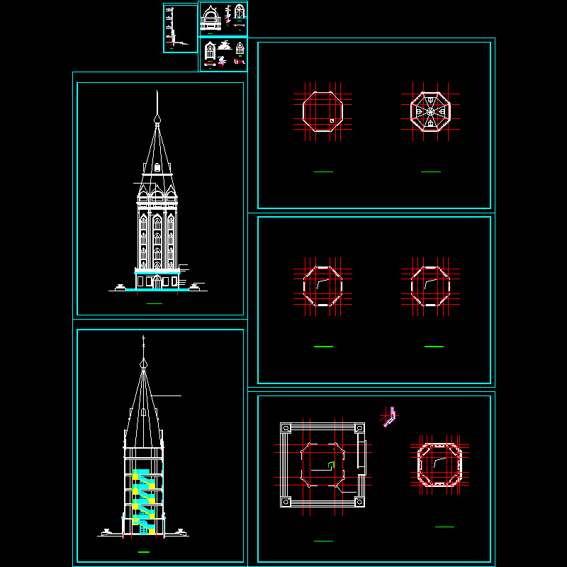 欧式观光塔建筑设计CAD详图纸.dwg - 1