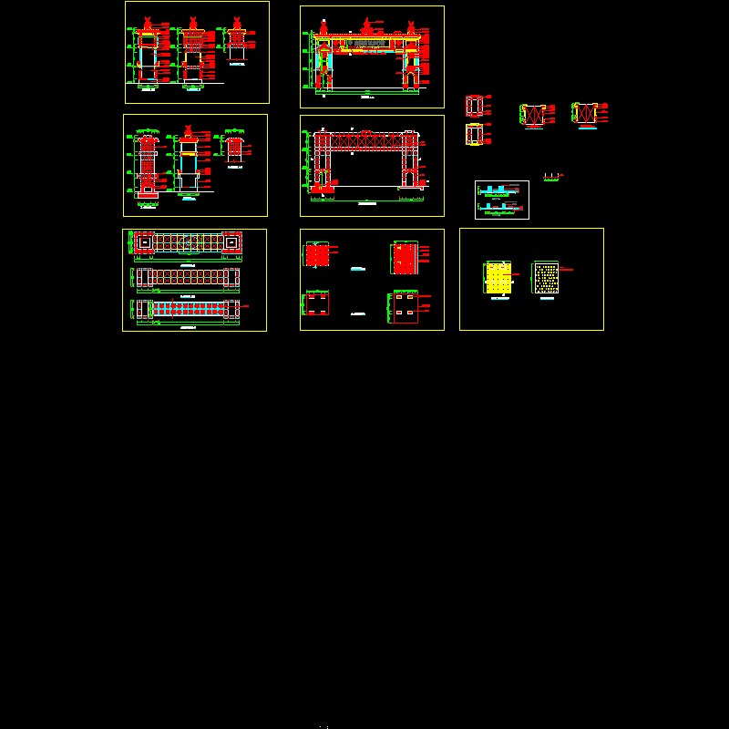 南城步行街门楼建筑方案CAD图纸.dwg - 1