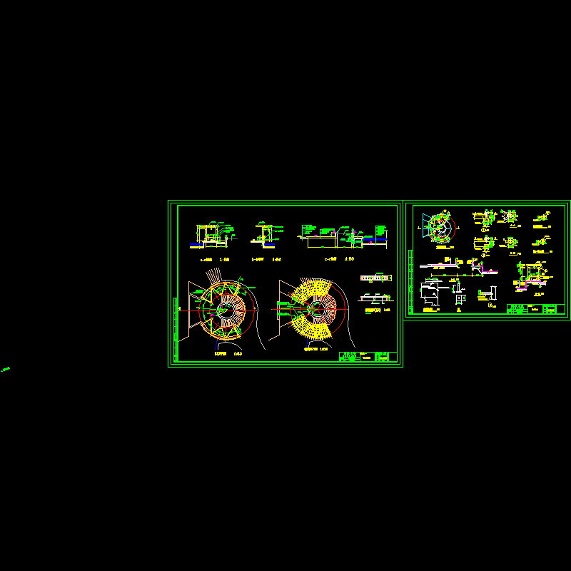 圆形休闲长廊全套CAD施工图纸(节点详图)(dwg) - 1