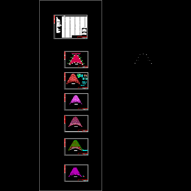 钢结构三角网施工CAD图纸，共7张 - 1