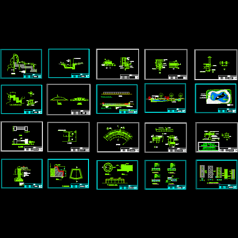 小区景观施工CAD图纸，共20张 - 1