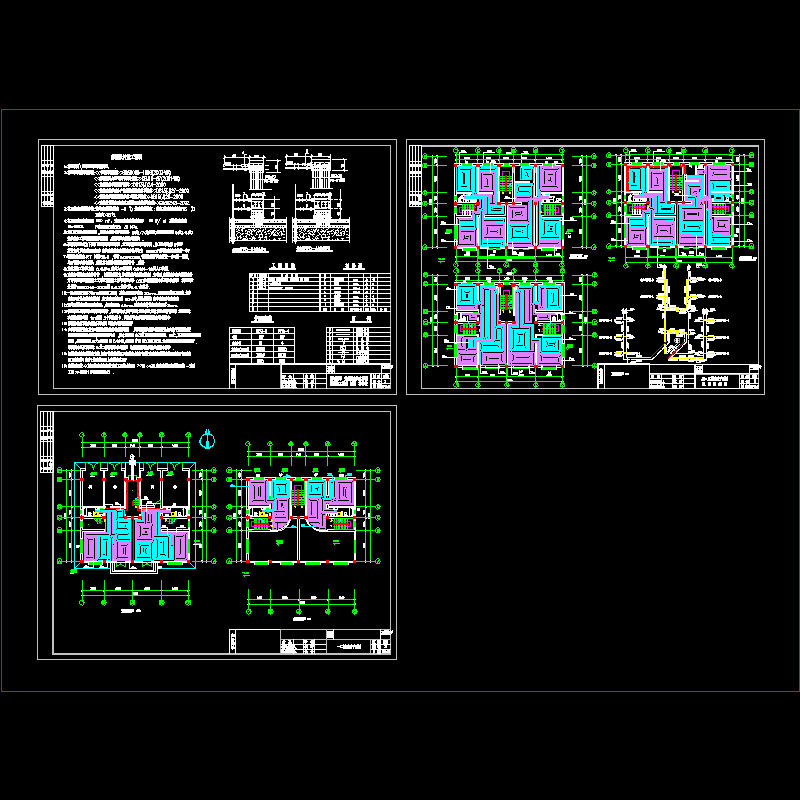 5层住宅楼低温地板辐射采暖CAD图纸 - 1