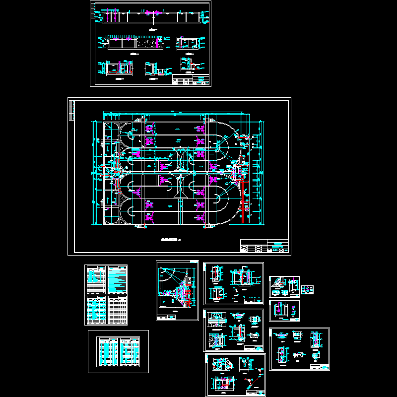 一套氧化沟及污泥井施工设计CAD图纸 - 1