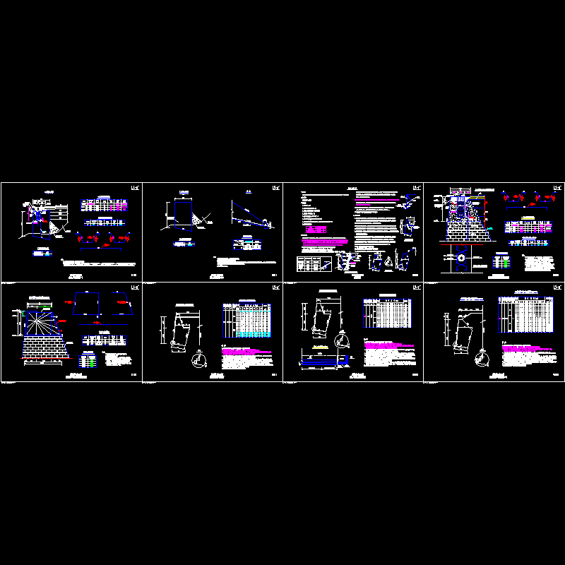路基防护工程挡土墙设计CAD图纸8张（衡重式） - 1
