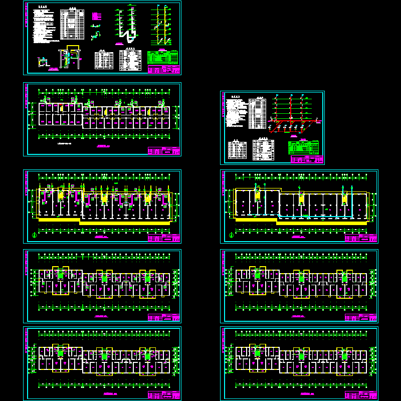 河南地上6层住宅楼给排水图纸和地下室平面图,消防水平面图 - 1