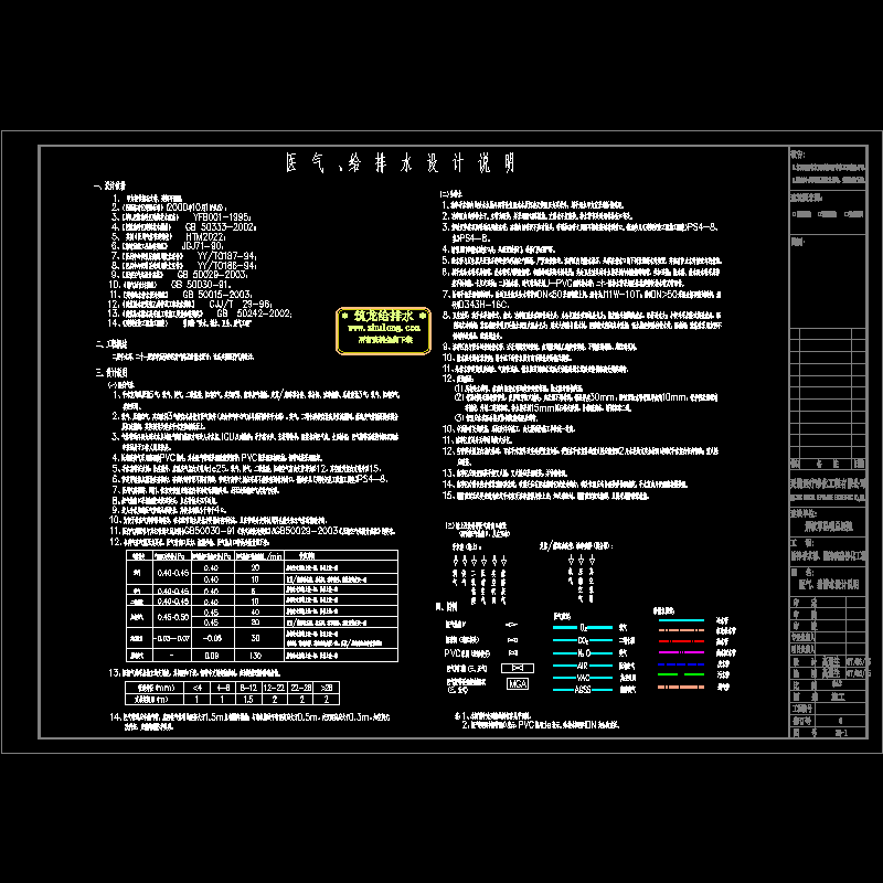 医院给排水图纸设计说明.dwg - 1