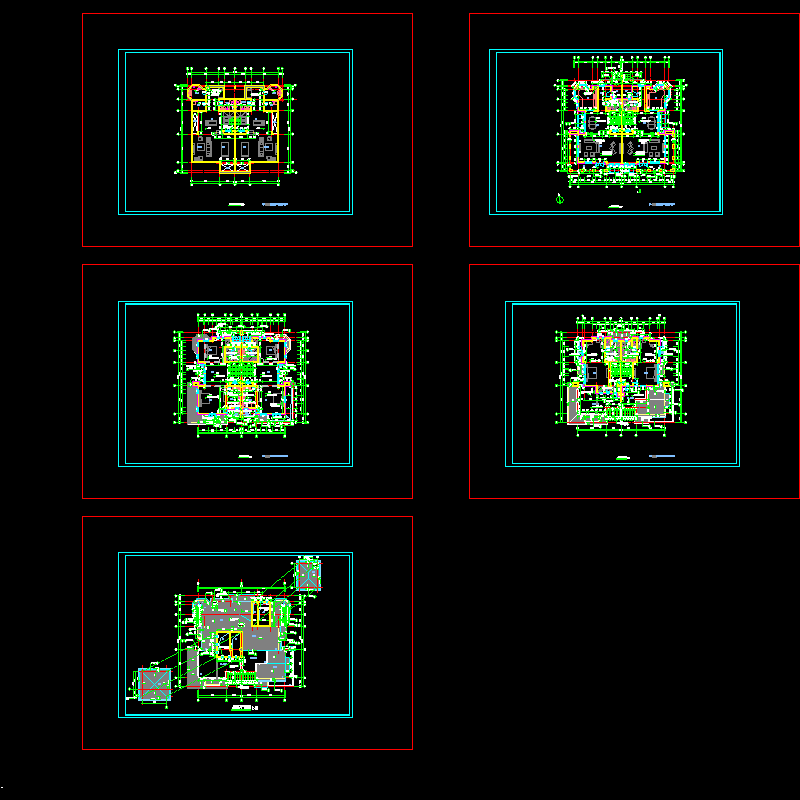 3层高档双拼别墅户型平面图纸.dwg - 1