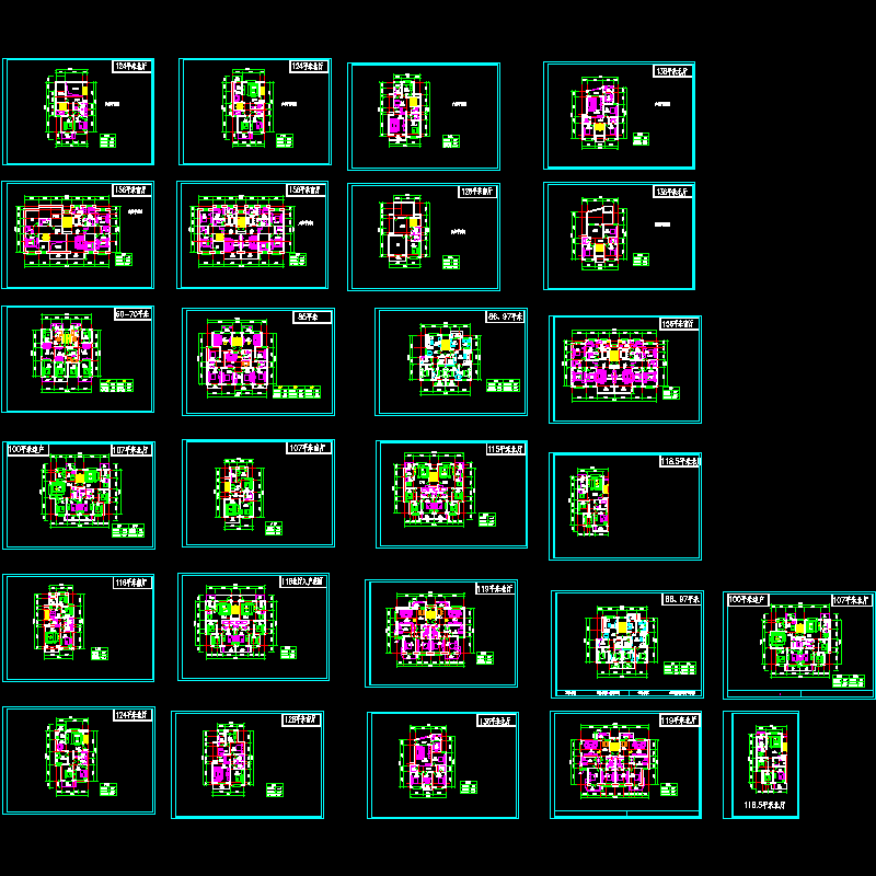 多层住宅楼户型设计CAD图纸.dwg - 1