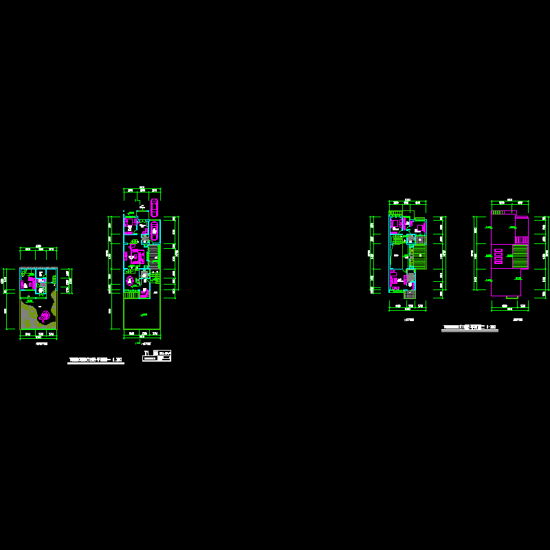 2层联排别墅户型平面图纸（257平方米）.dwg - 1