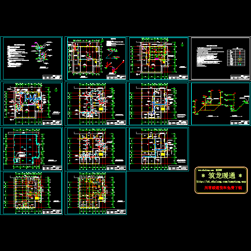 办公附属用房空调消防CAD图纸.dwg - 1