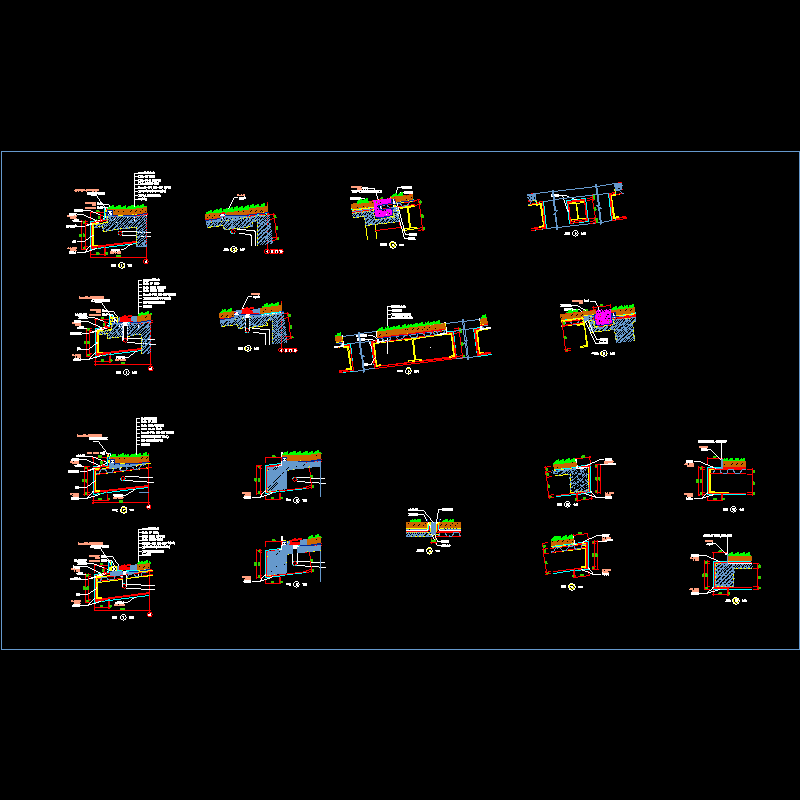 屋顶绿化建筑构造节点CAD详图纸 - 1