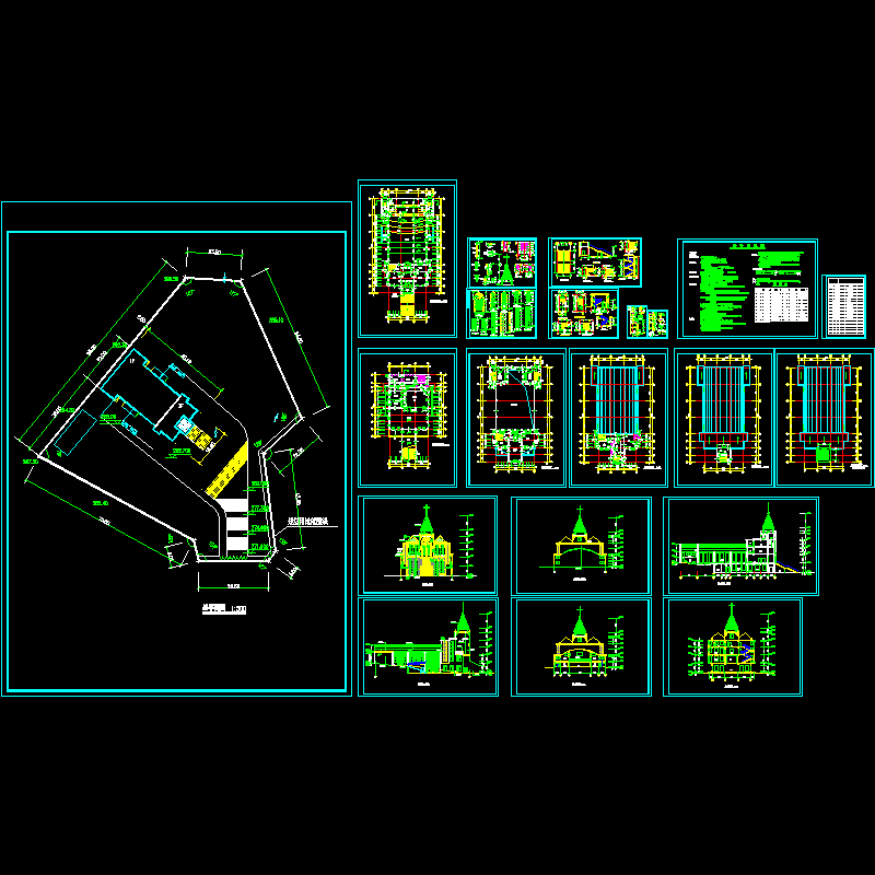 基督教会全套建筑图（20页CAD图纸） - 1