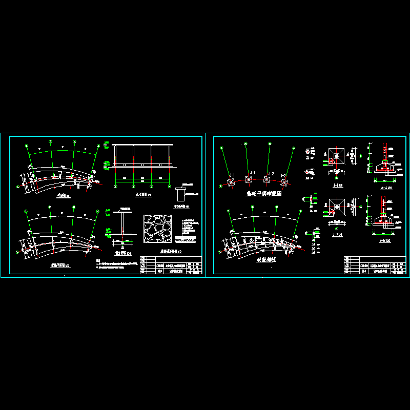 凉亭施工CAD图纸，含节点大样图纸 - 1