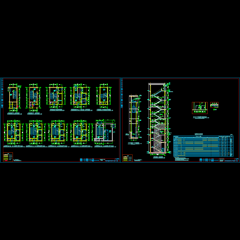 楼梯与电梯CAD详图纸 - 1