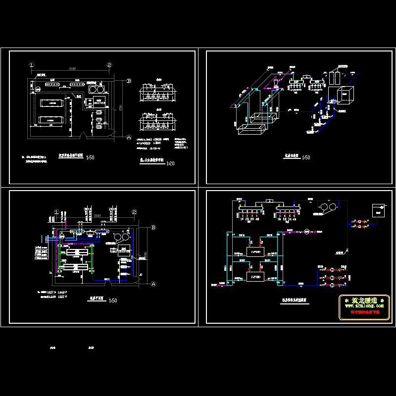 宾馆水源热泵机房图（4页图纸）.dwg - 1