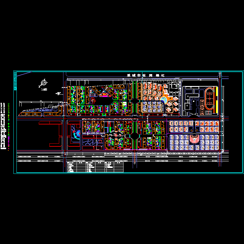 城市花园绿化规划总平CAD图纸 - 1