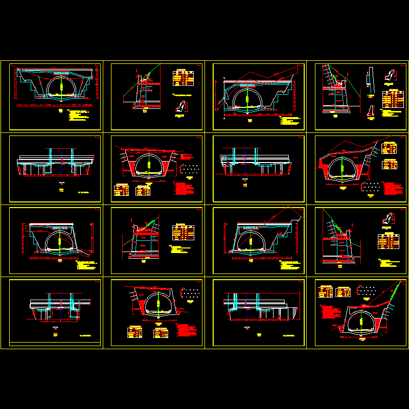 各种隧道洞门结构形式CAD图纸 - 1