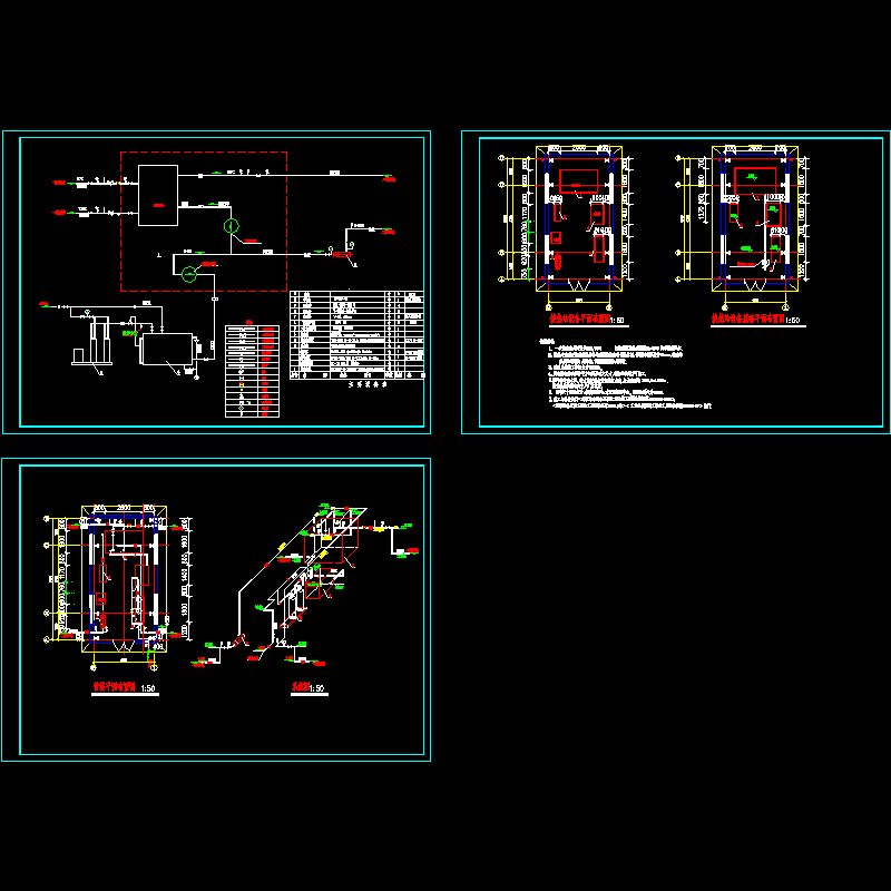 换热站施工CAD图纸（换热站设备平面布置图纸） - 1