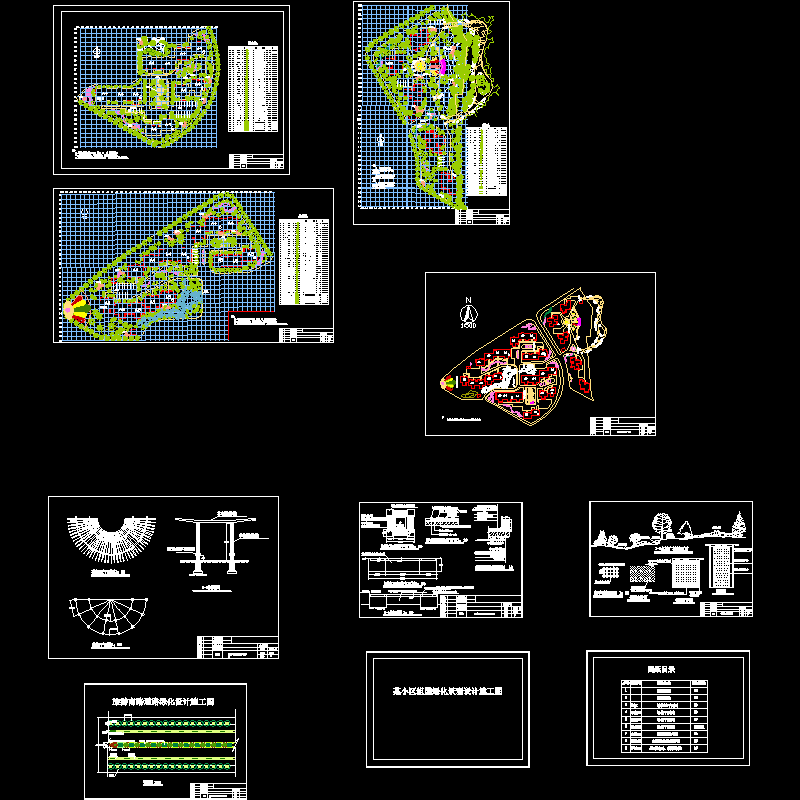 小区组团绿地景观设计成套CAD图纸 - 1