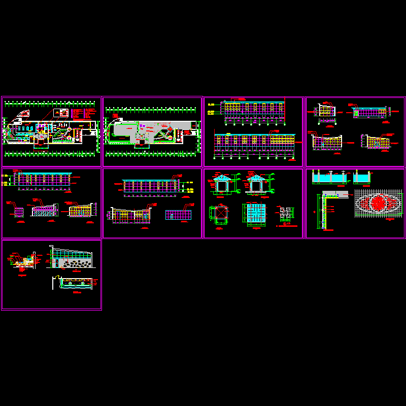 屋顶花园施工CAD图，共9页图纸 - 1